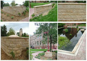 Honed Coping & Rock Face Landscaping Wall 